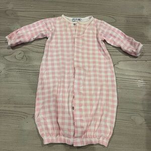 Pink Gingham Baby Gown